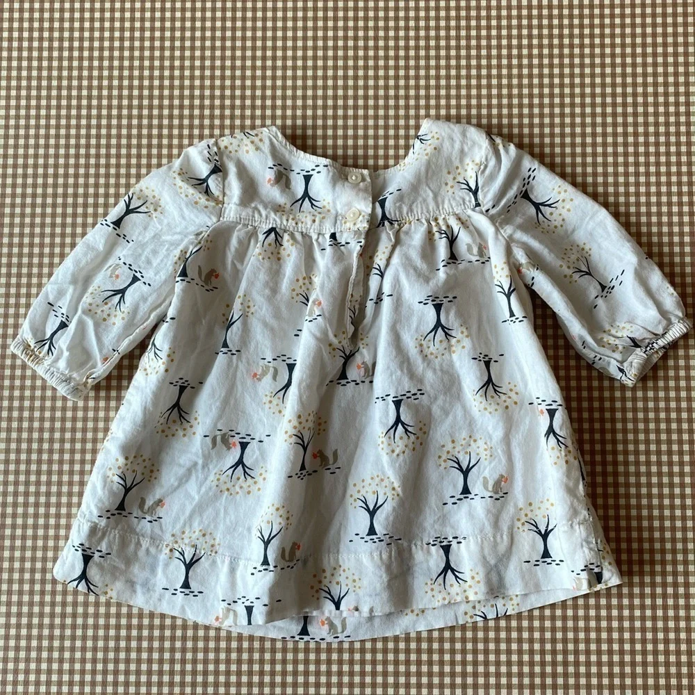 Gap baby squirrel print long sleeve tunic top. 0-3 Months‎